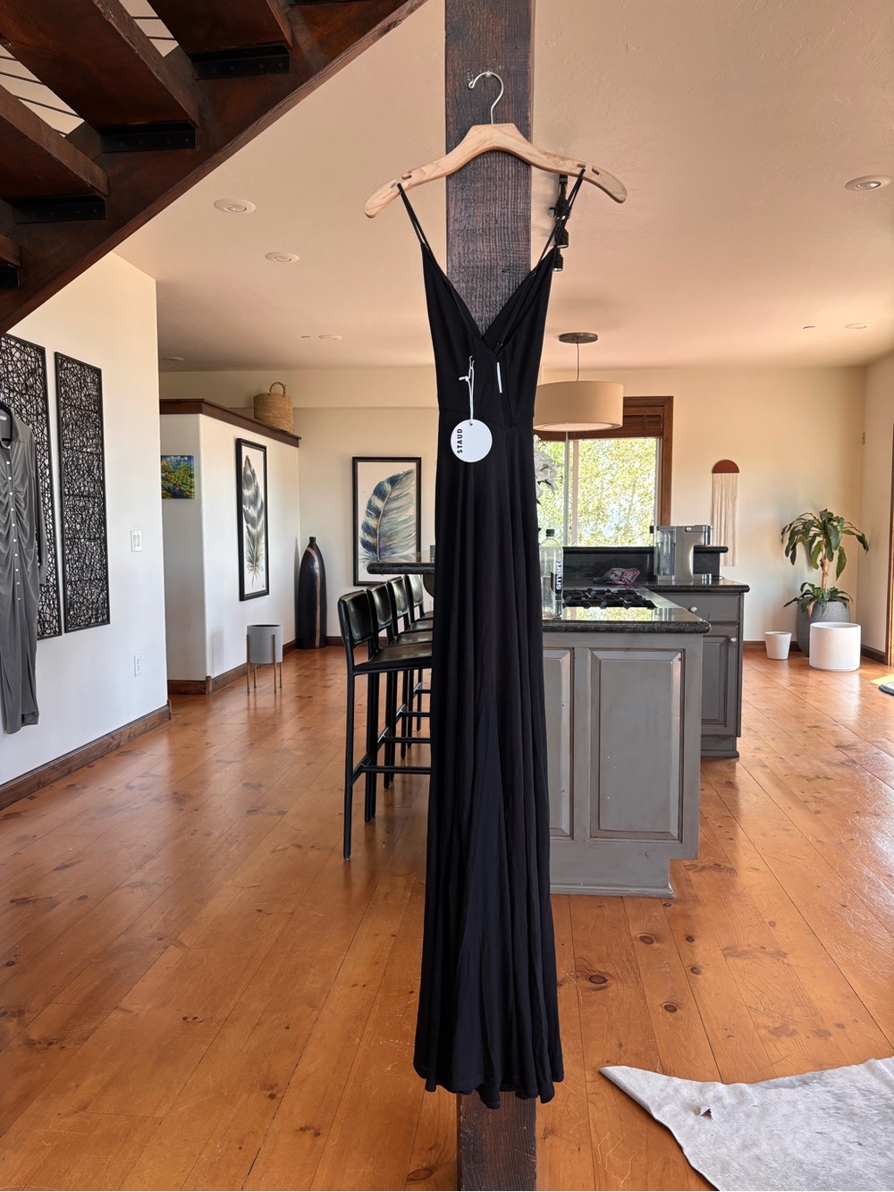 STAUD Fleur Dress – Black Sheer Cutout Maxi Gown NWT Size Small MSRP$450 - Picture 10 of 16